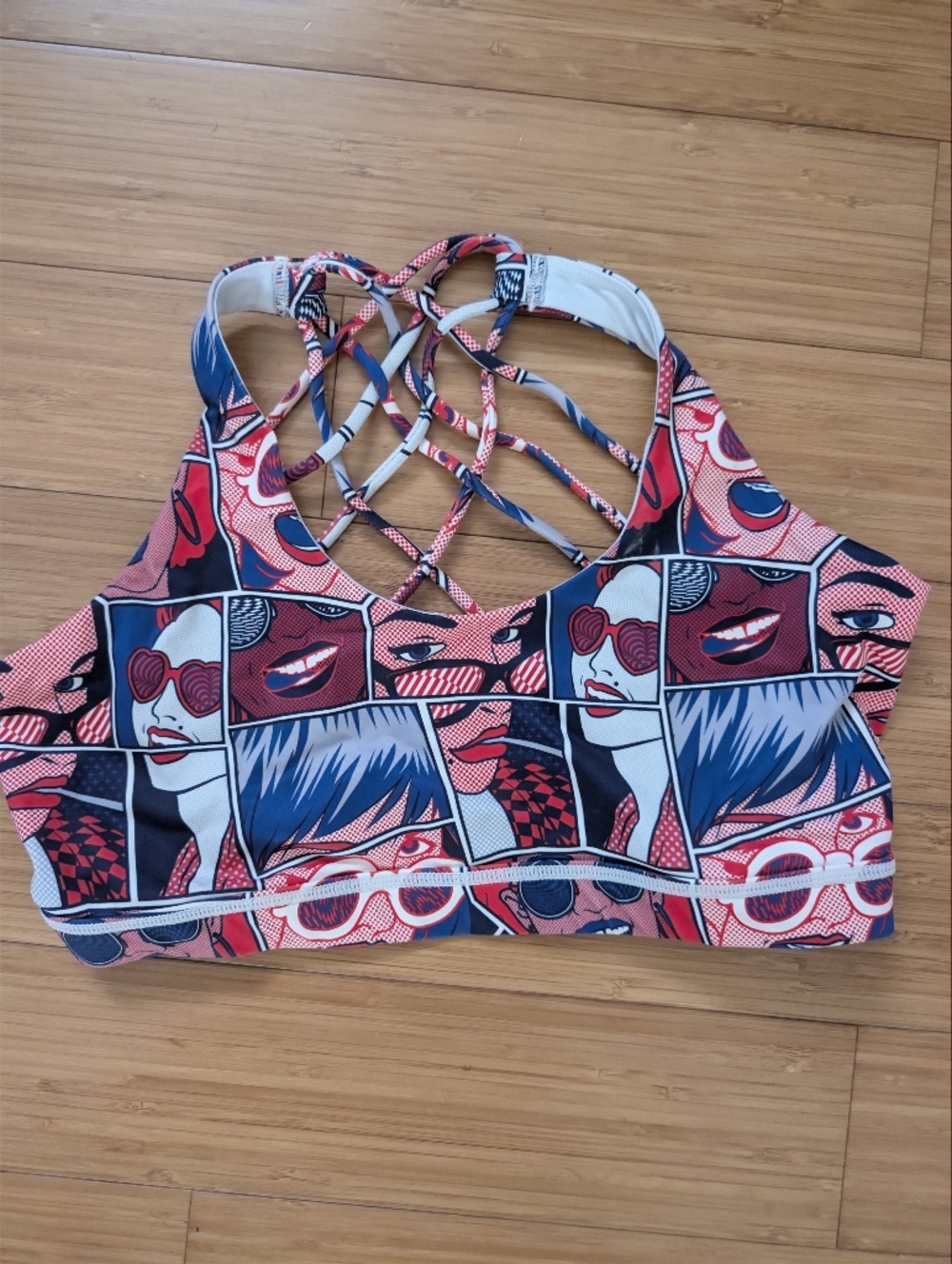 Constantly Varied Gear Graphic Pop Art Sports Bra - Size Medium